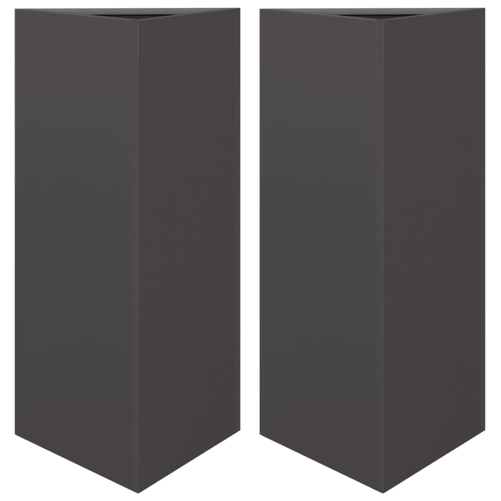 vidaXL Jardinières 2 pcs noir triangulaire 40x34,5x70 cm acier