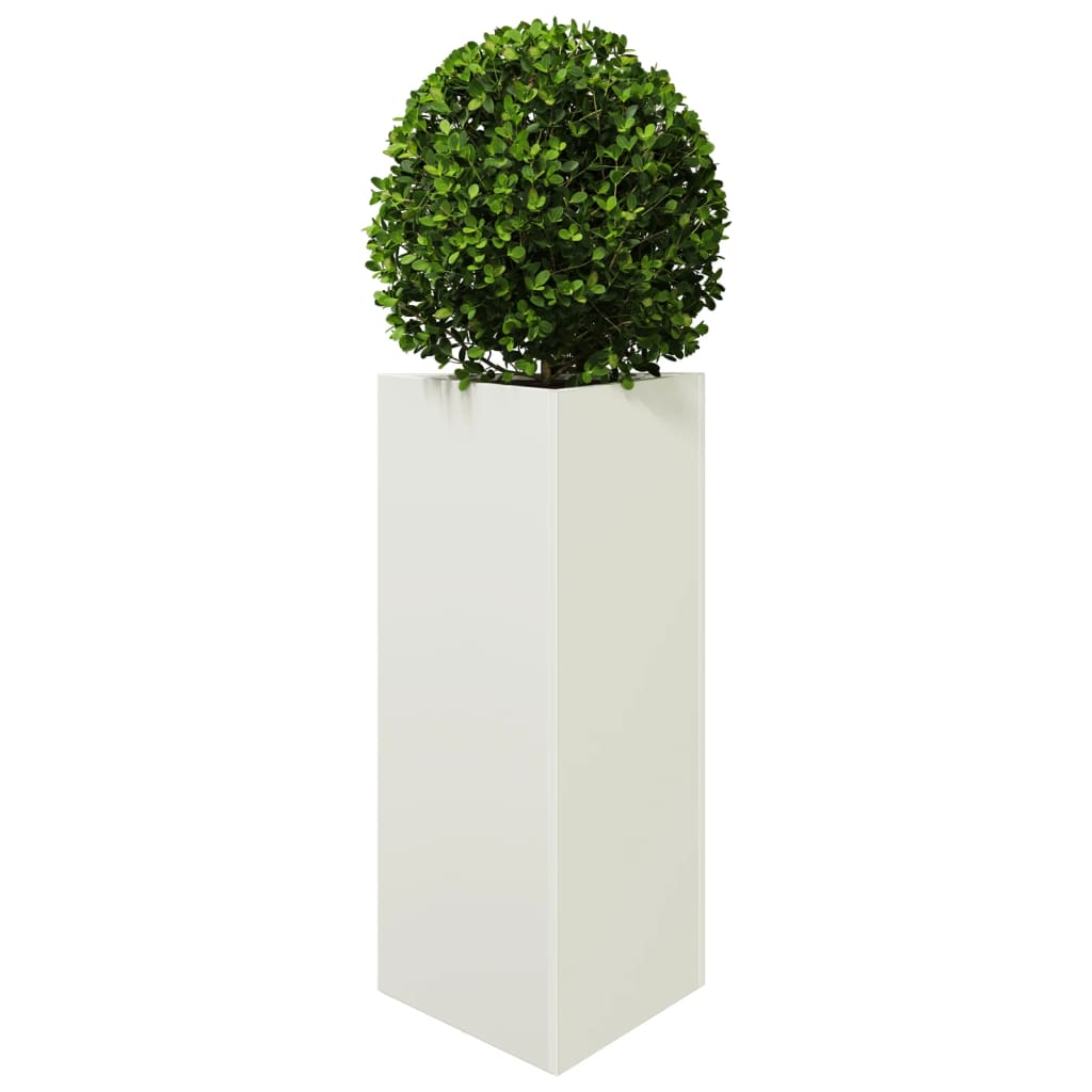 vidaXL Jardinière blanc triangulaire 40x34,5x70 cm acier
