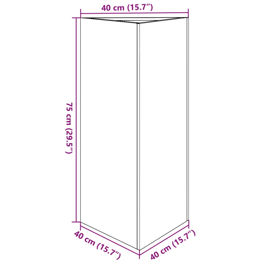vidaXL Jardinière blanc triangulaire 40x34,5x70 cm acier