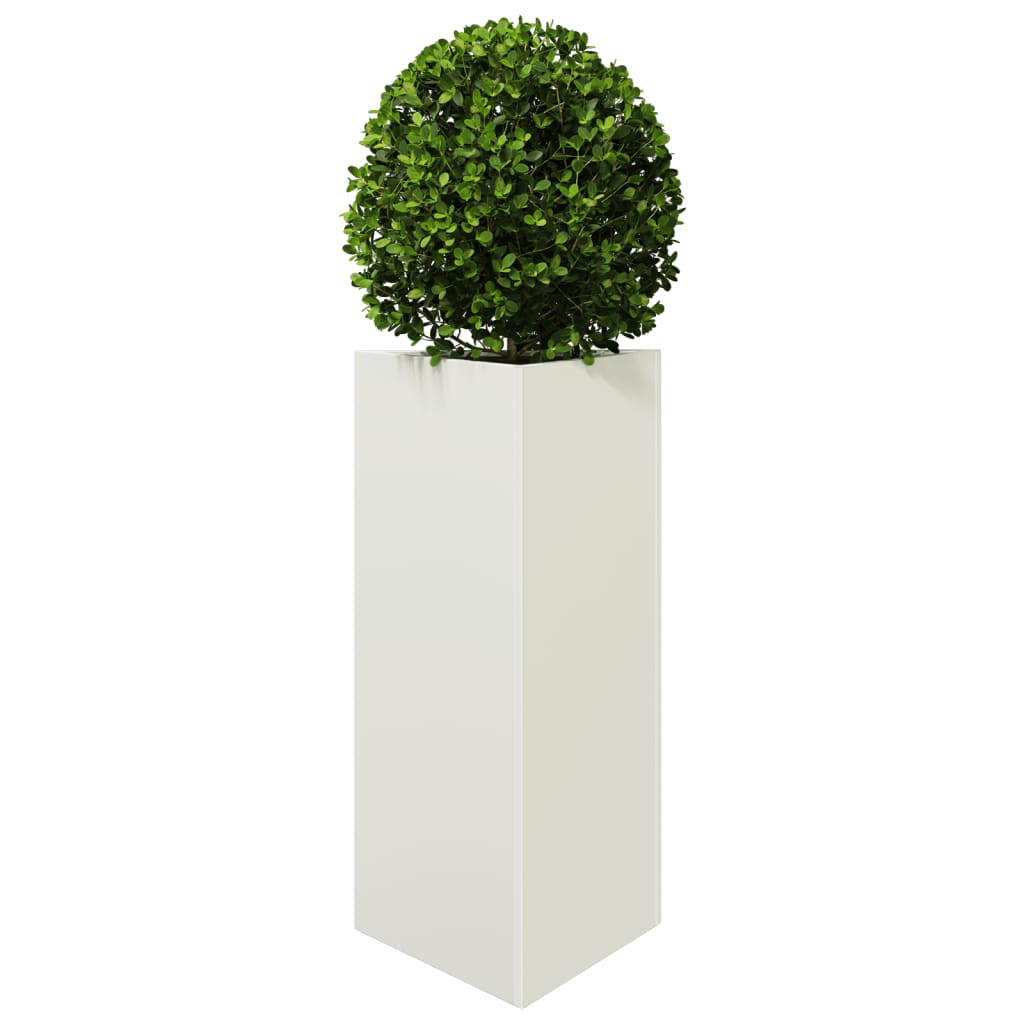 vidaXL Jardinières 2 pcs blanc triangulaire 40x34,5x70 cm acier