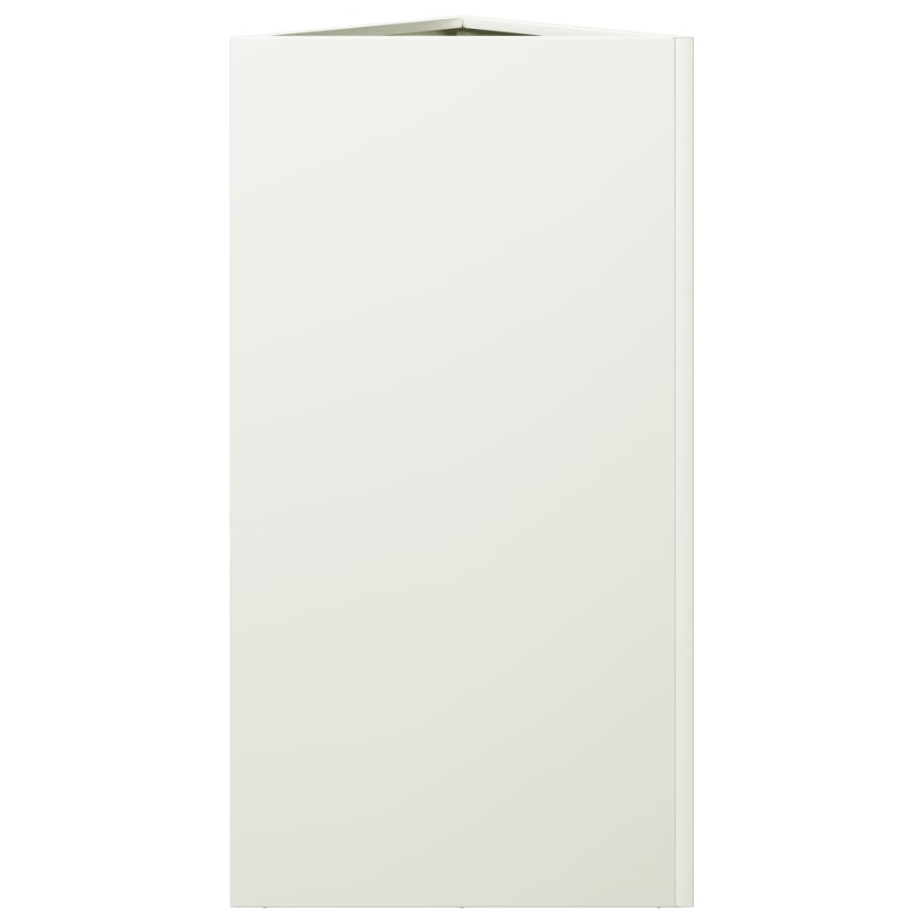 vidaXL Jardinières 2 pcs blanc triangulaire 40x34,5x70 cm acier