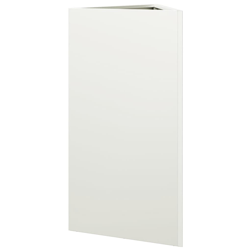 vidaXL Jardinières 2 pcs blanc triangulaire 40x34,5x70 cm acier