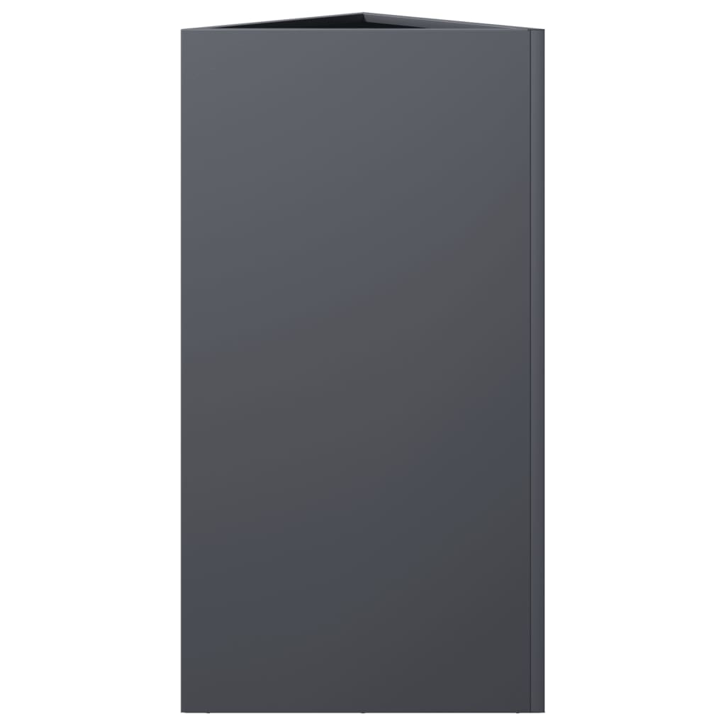 vidaXL Jardinières 2 pcs anthracite triangulaire 40x34,5x70 cm acier