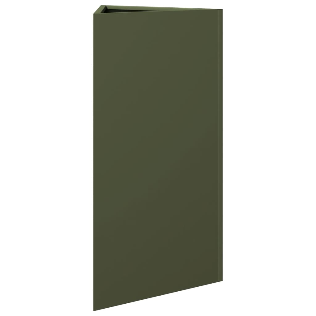 vidaXL Jardinière vert olive triangulaire 40x34,5x70 cm acier