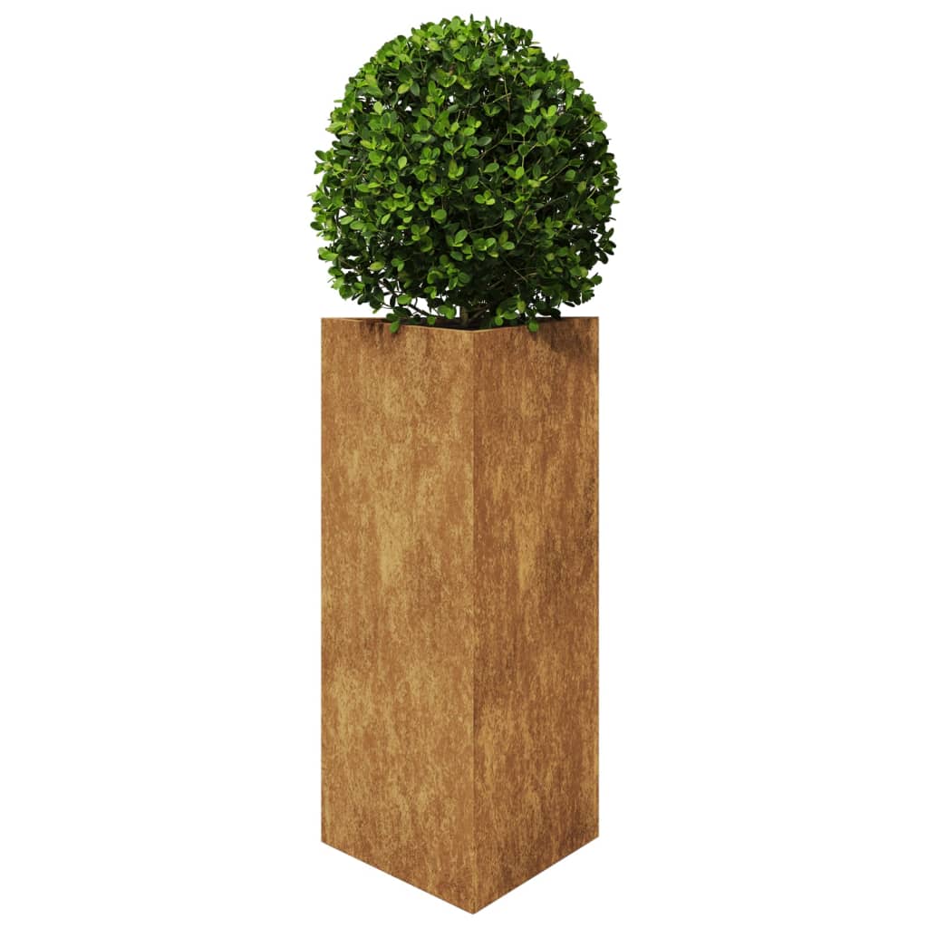 vidaXL Jardinières 2 pcs triangulaire 40x34,5x70 cm acier corten