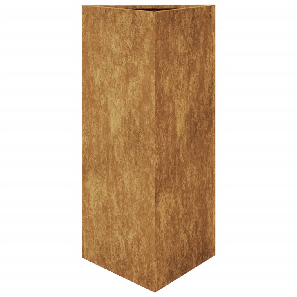 vidaXL Jardinières 2 pcs triangulaire 40x34,5x70 cm acier corten