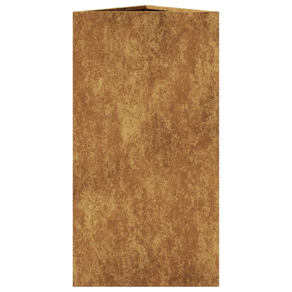 vidaXL Jardinières 2 pcs triangulaire 40x34,5x70 cm acier corten