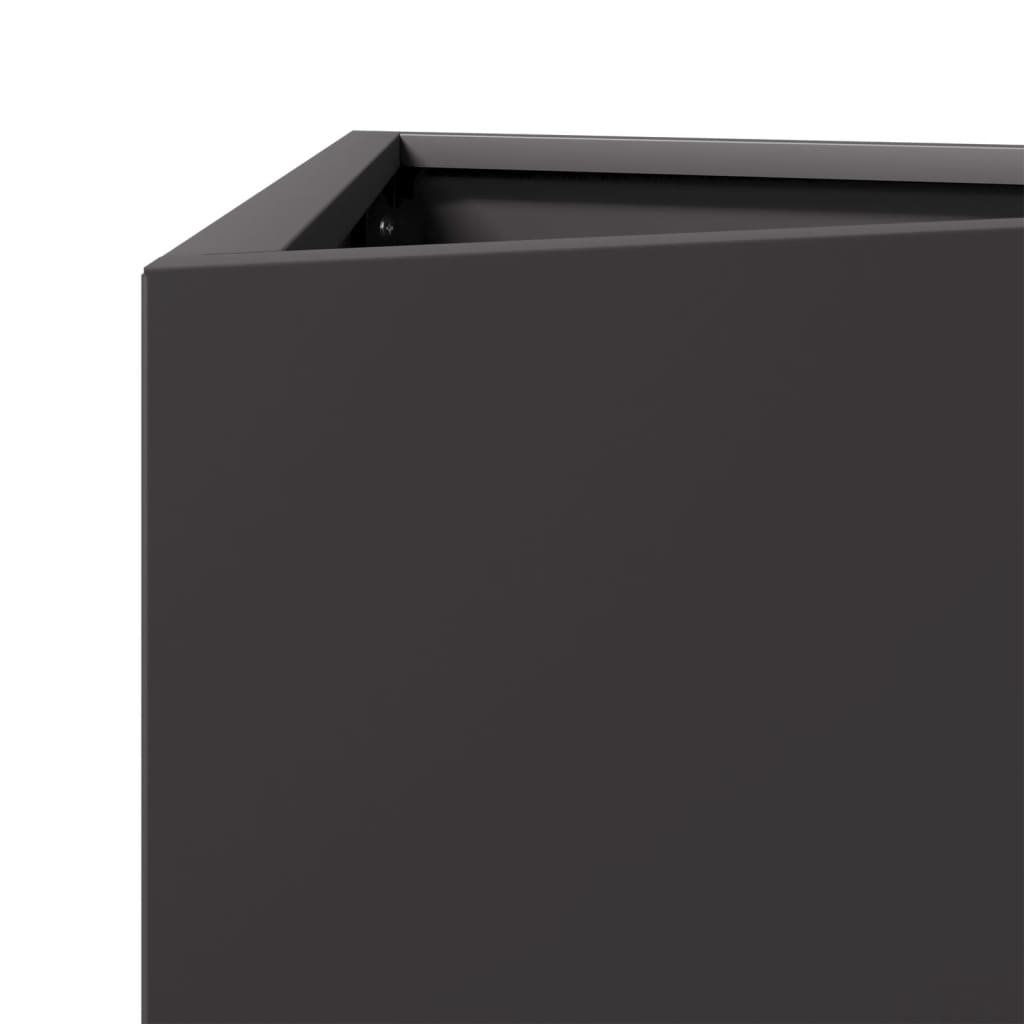 vidaXL Jardinière noir triangulaire 50x43x75 cm acier