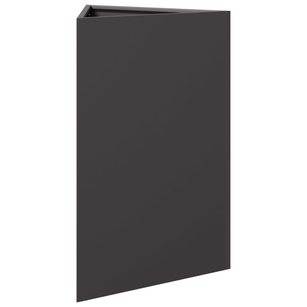 vidaXL Jardinières 2 pcs noir triangulaire 50x43x75 cm acier