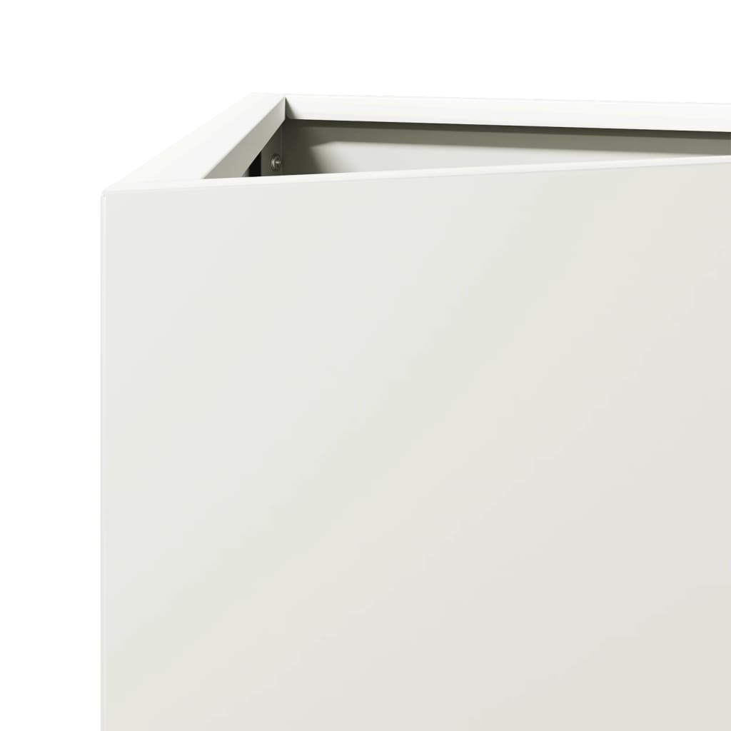 vidaXL Jardinière blanc triangulaire 50x43x75 cm acier