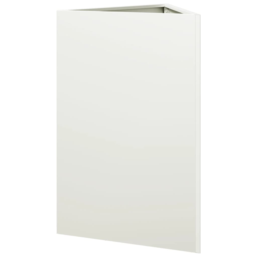 vidaXL Jardinières 2 pcs blanc triangulaire 50x43x75 cm acier