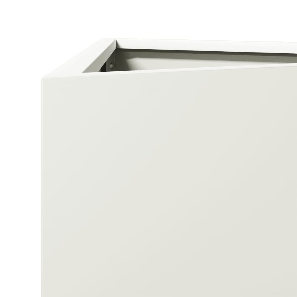 vidaXL Jardinières 2 pcs blanc triangulaire 50x43x75 cm acier
