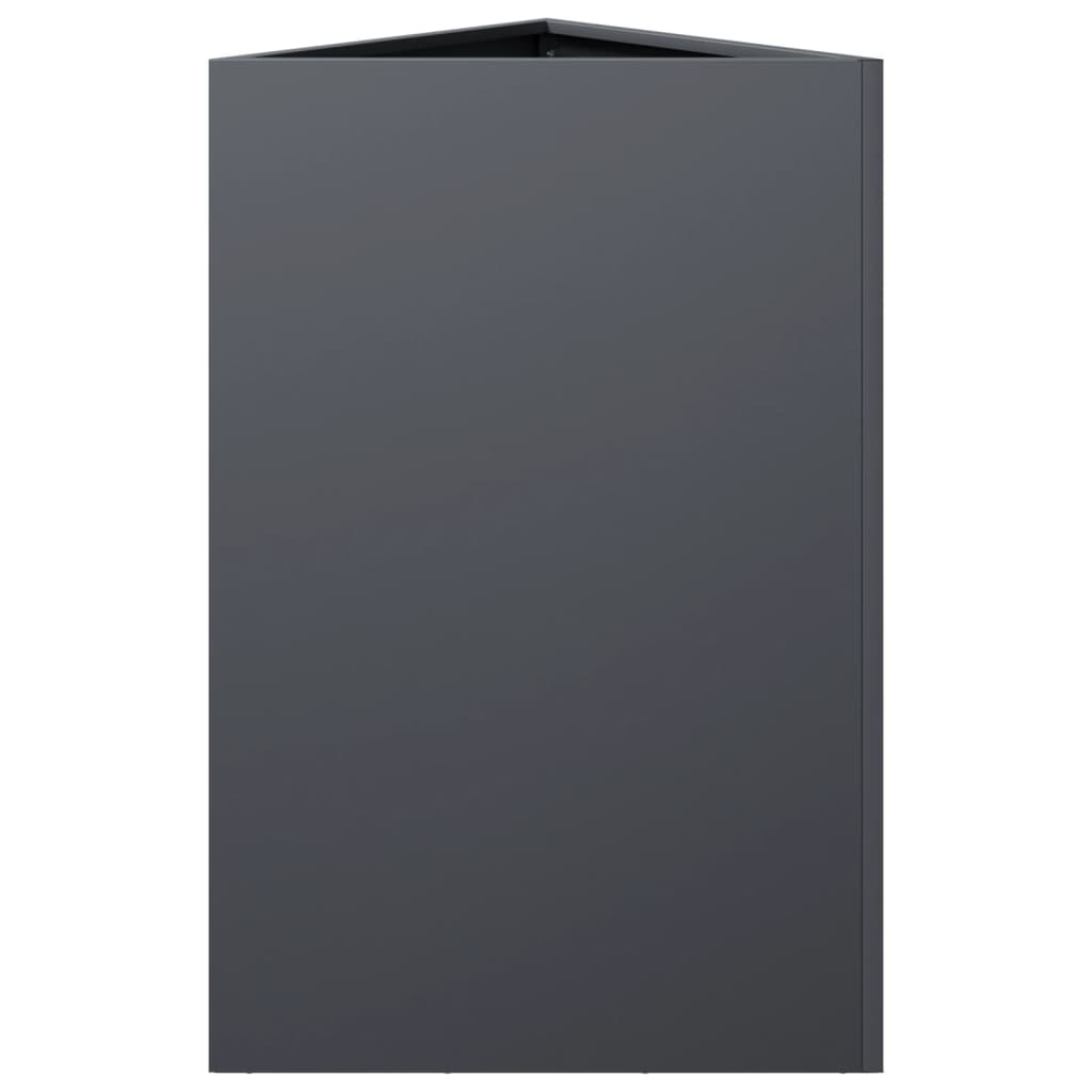 vidaXL Jardinières 2 pcs anthracite triangulaire 50x43x75 cm acier