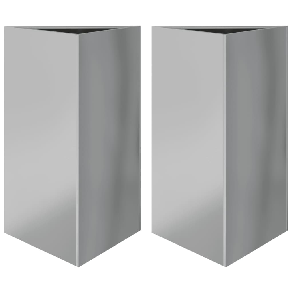 vidaXL Jardinières 2 pcs triangulaire 50x43x75 cm acier galvanisé
