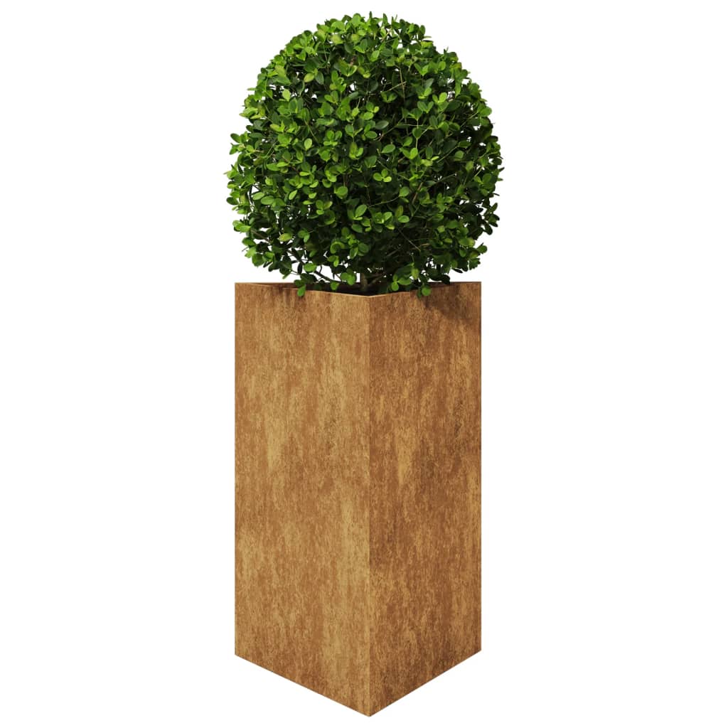 vidaXL Jardinières 2 pcs triangulaire 50x43x75 cm acier corten