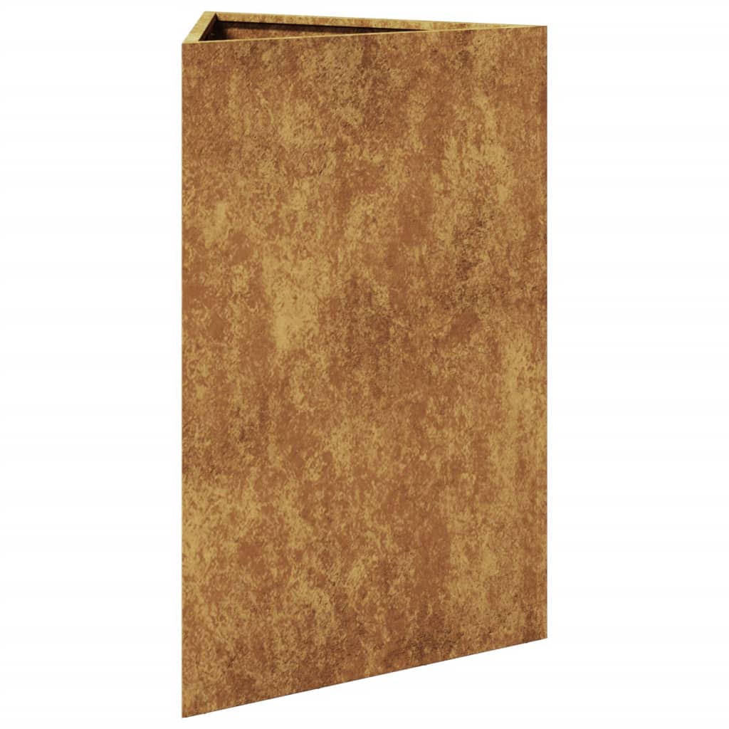vidaXL Jardinières 2 pcs triangulaire 50x43x75 cm acier corten