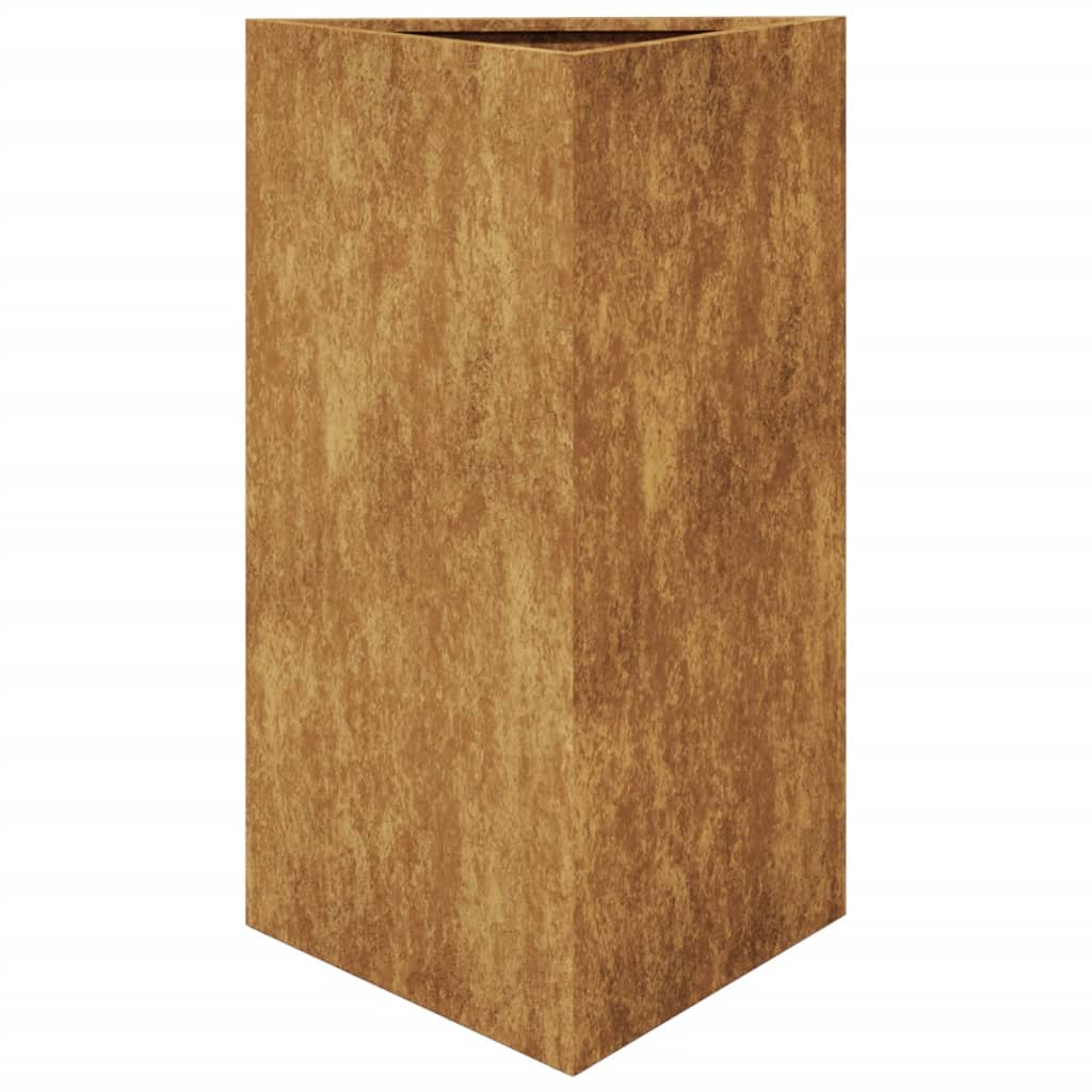 vidaXL Jardinières 2 pcs triangulaire 50x43x75 cm acier corten