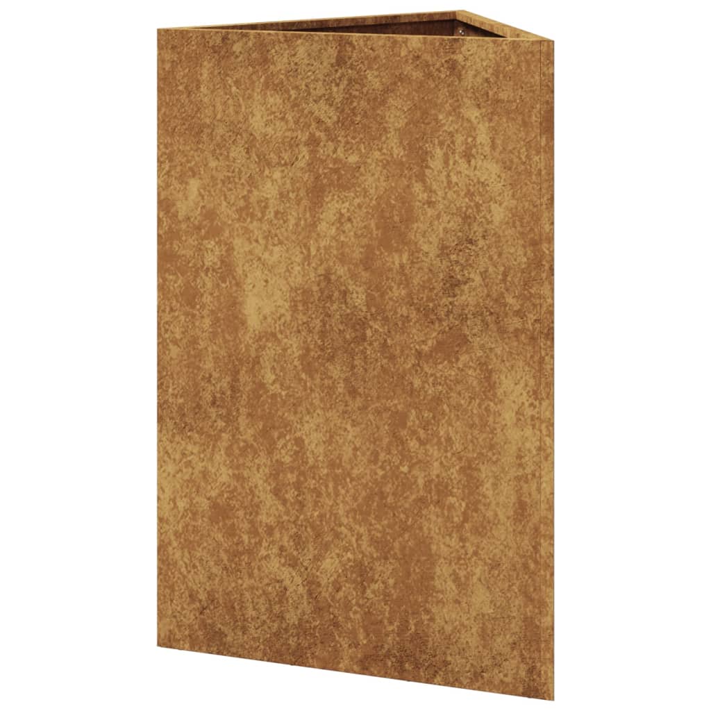 vidaXL Jardinières 2 pcs triangulaire 50x43x75 cm acier corten