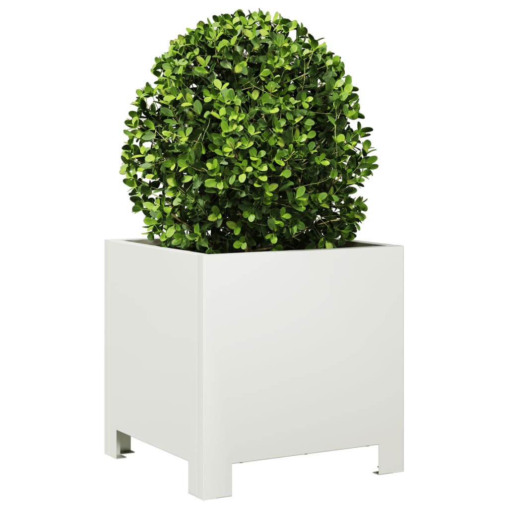vidaXL Jardinières 2 pcs blanc 30x30x30 cm acier