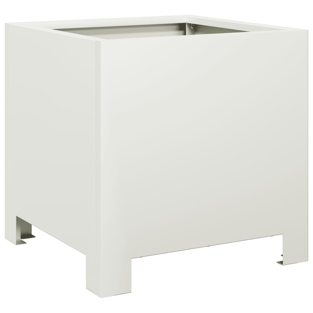 vidaXL Jardinières 2 pcs blanc 30x30x30 cm acier