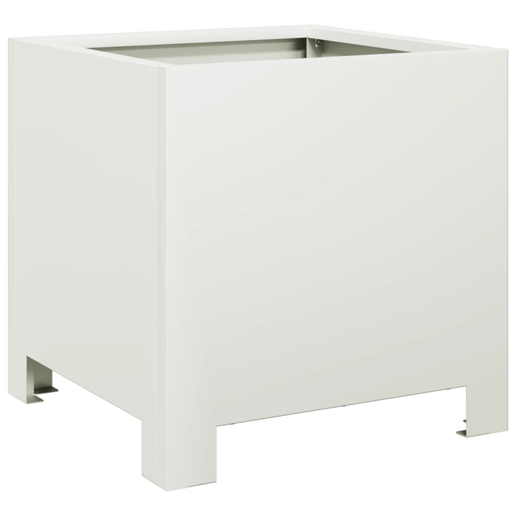 vidaXL Jardinières 2 pcs blanc 30x30x30 cm acier