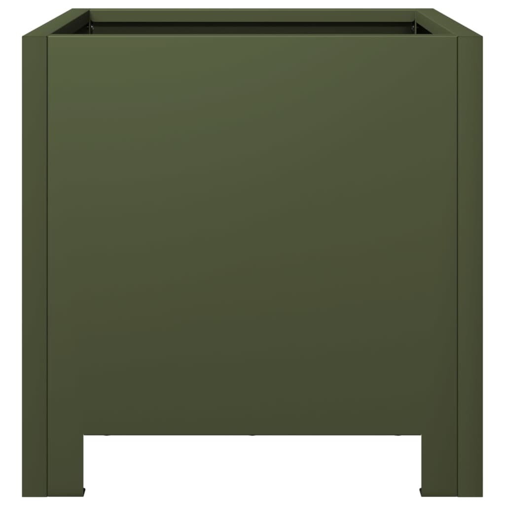 vidaXL Jardinière vert olive 30x30x30 cm acier
