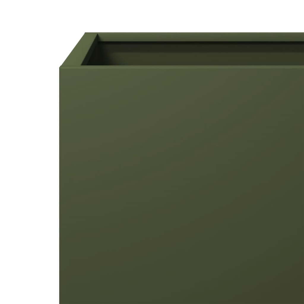 vidaXL Jardinière vert olive 30x30x30 cm acier