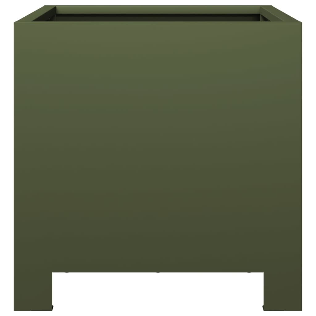 vidaXL Jardinières 2 pcs vert olive 30x30x30 cm acier
