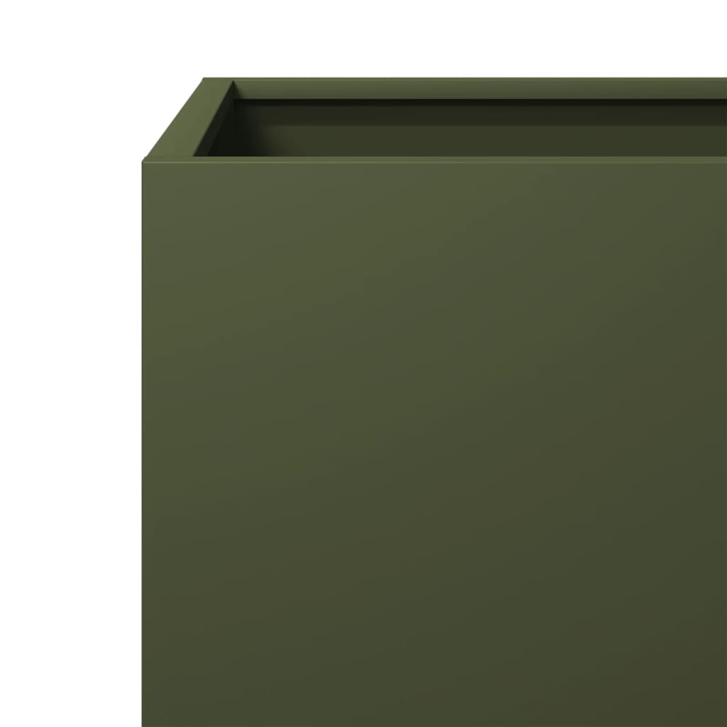 vidaXL Jardinières 2 pcs vert olive 30x30x30 cm acier