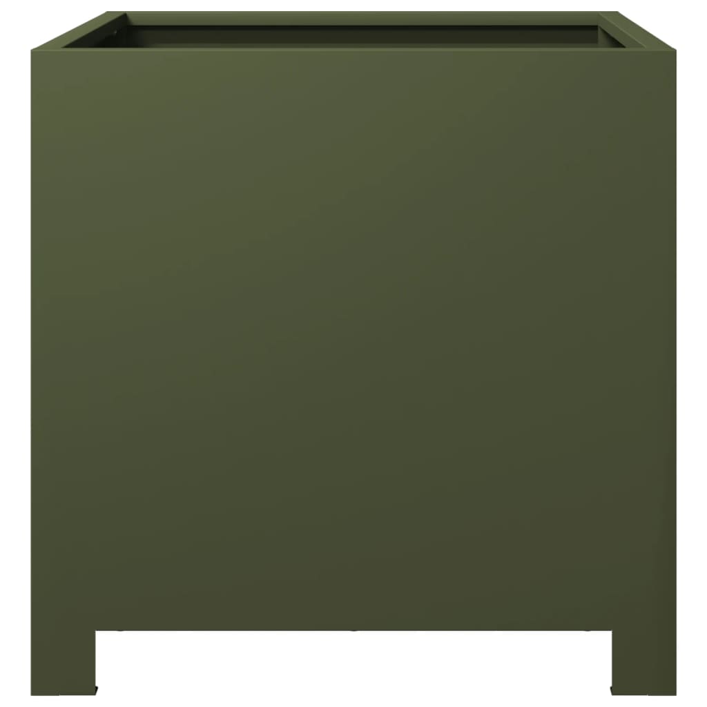 vidaXL Jardinière vert olive 40x40x40 cm acier