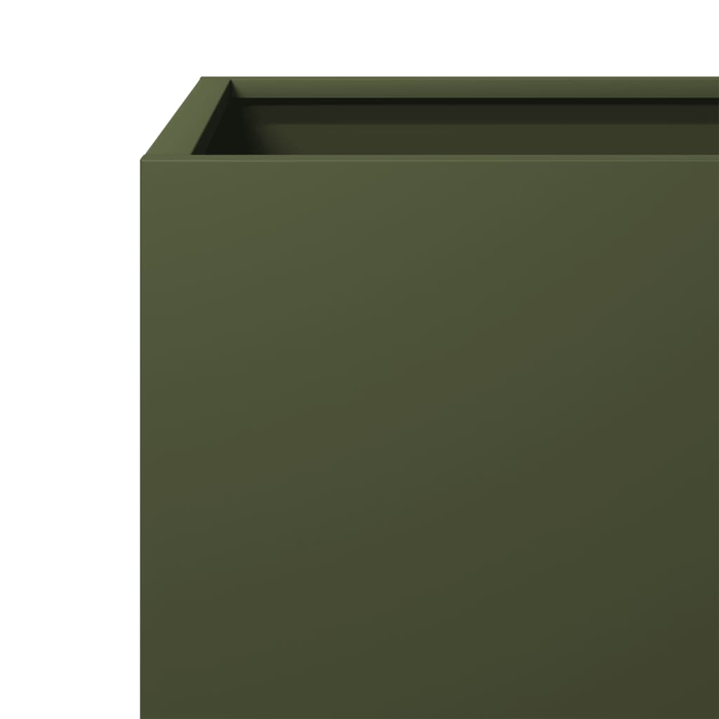 vidaXL Jardinière vert olive 40x40x40 cm acier