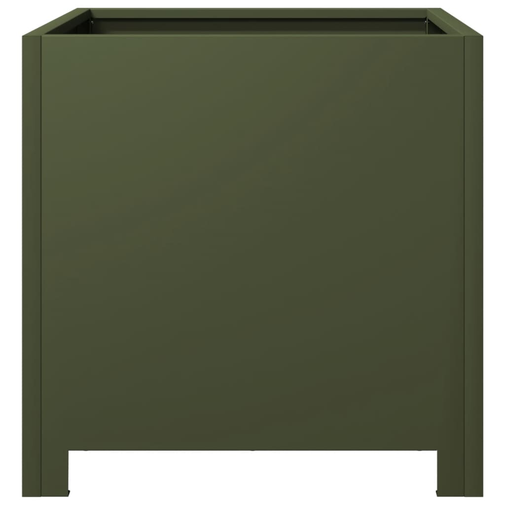 vidaXL Jardinières 2 pcs vert olive 40x40x40 cm acier