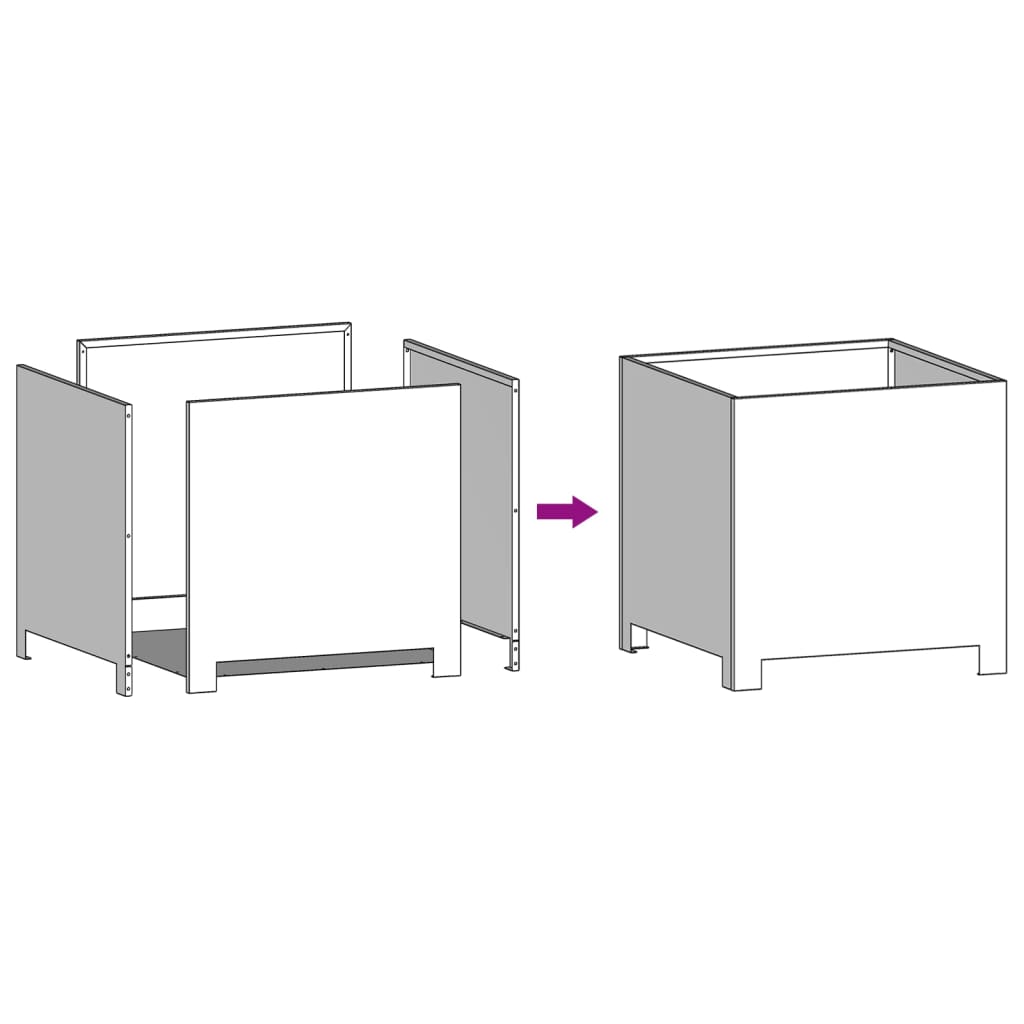 vidaXL Jardinières 2 pcs 40x40x40 cm acier inoxydable