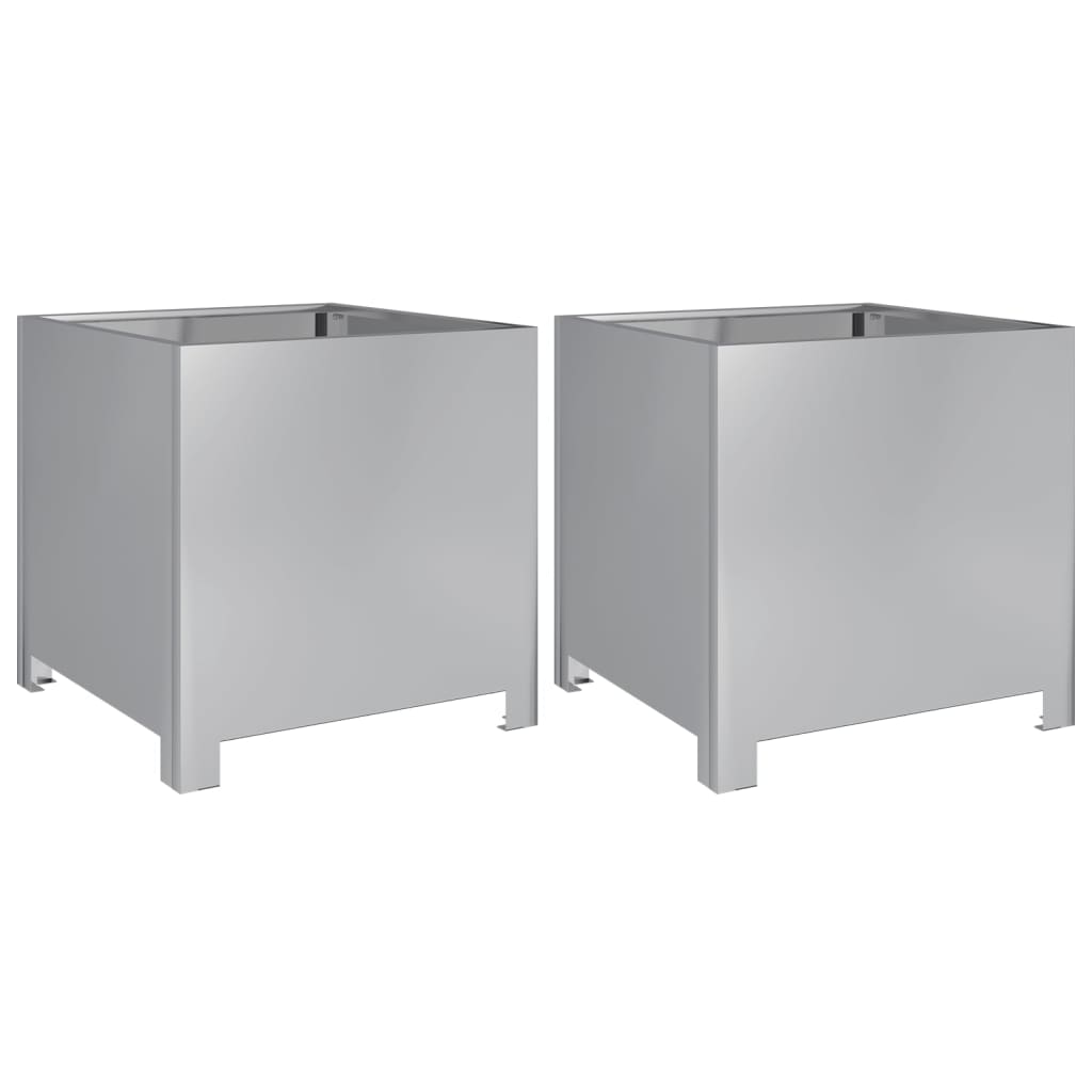 vidaXL Jardinières 2 pcs 40x40x40 cm acier galvanisé