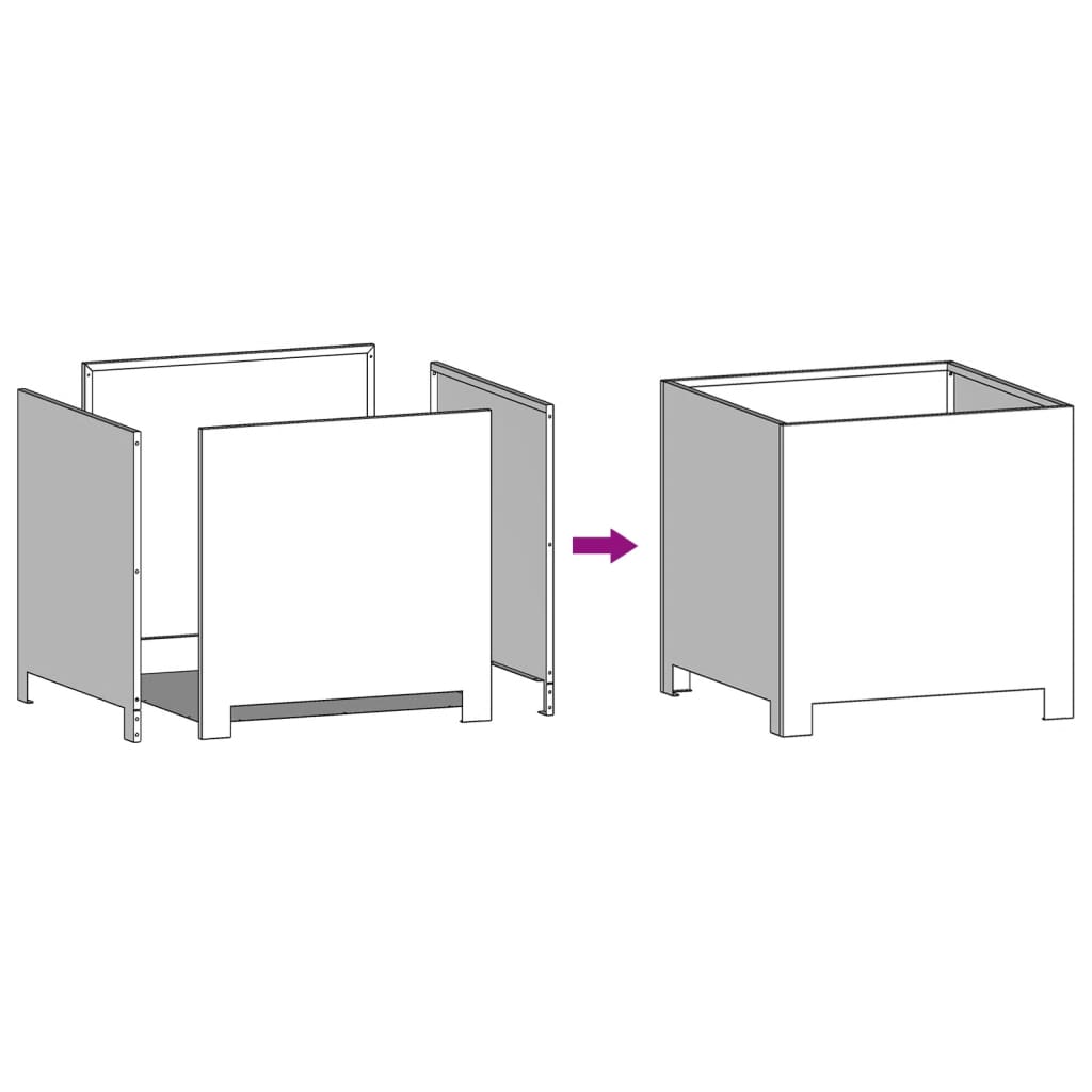 vidaXL Jardinières 2 pcs 40x40x40 cm acier galvanisé