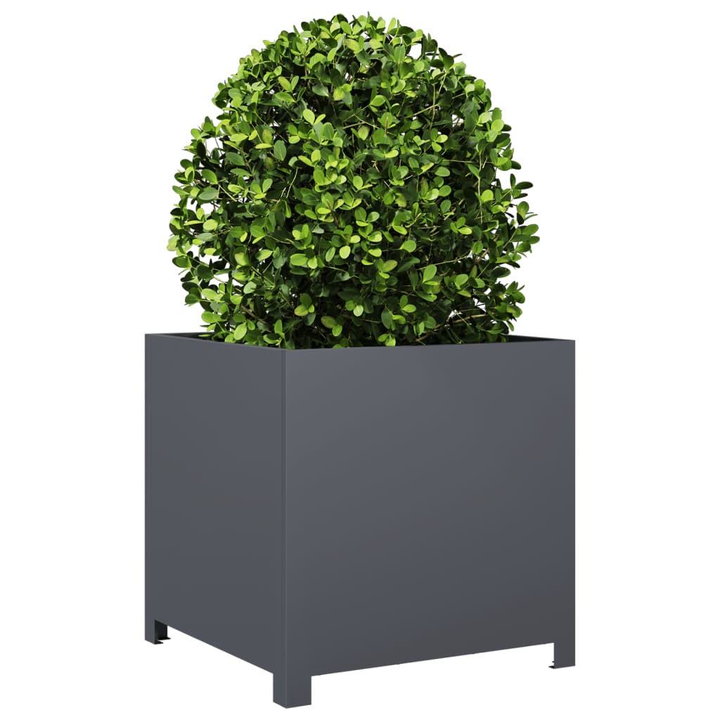 vidaXL Jardinière anthracite 50x50x50 cm acier