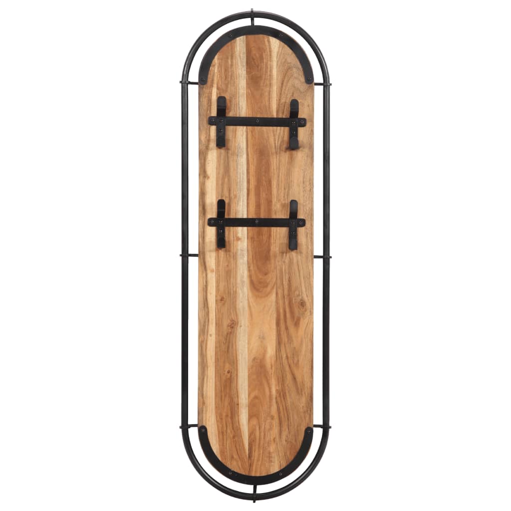 vidaXL Porte-manteaux muraux et 4 crochets 2 pcs bois massif d'acacia