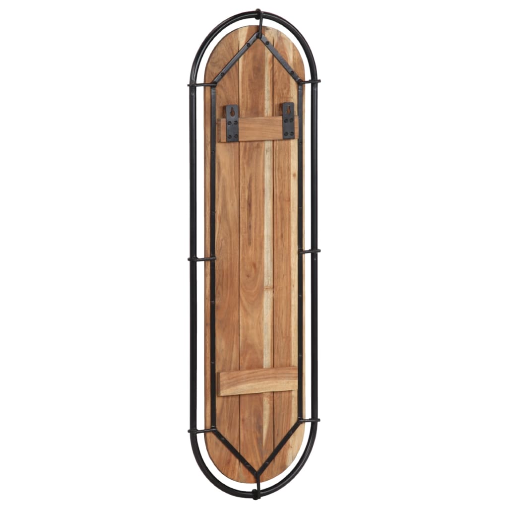 vidaXL Porte-manteaux muraux et 4 crochets 2 pcs bois massif d'acacia