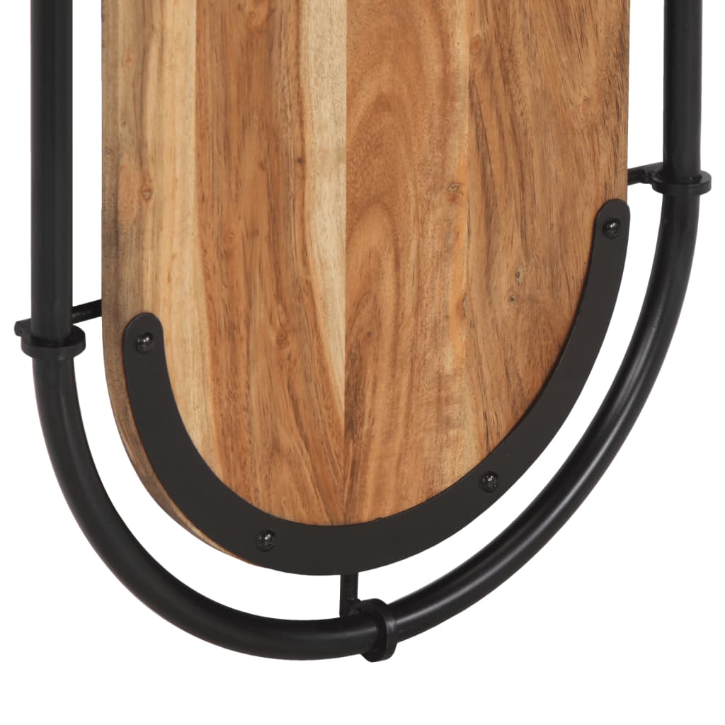 vidaXL Porte-manteaux muraux et 4 crochets 2 pcs bois massif d'acacia