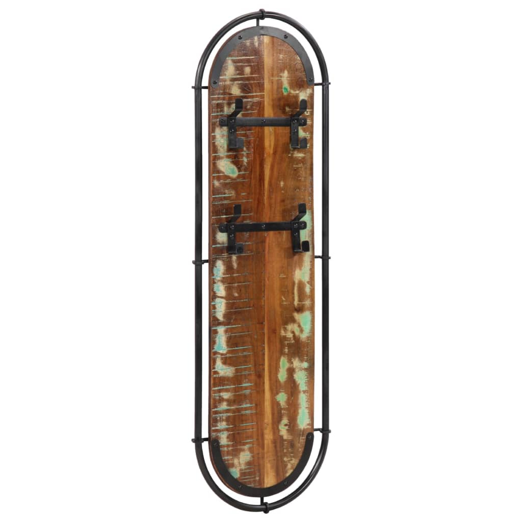 vidaXL Porte-manteaux muraux et 4 crochets 2 pcs bois massif récupéré