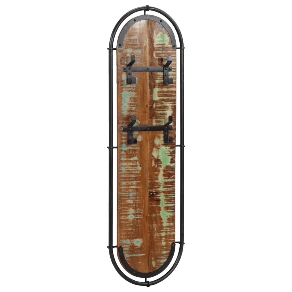 vidaXL Porte-manteaux muraux et 4 crochets 2 pcs bois massif récupéré