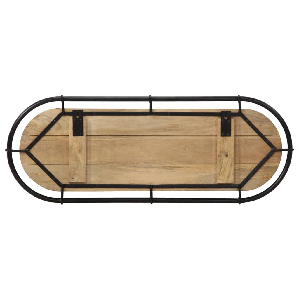 vidaXL Porte-manteau mural avec 5 crochets bois manguier massif brut
