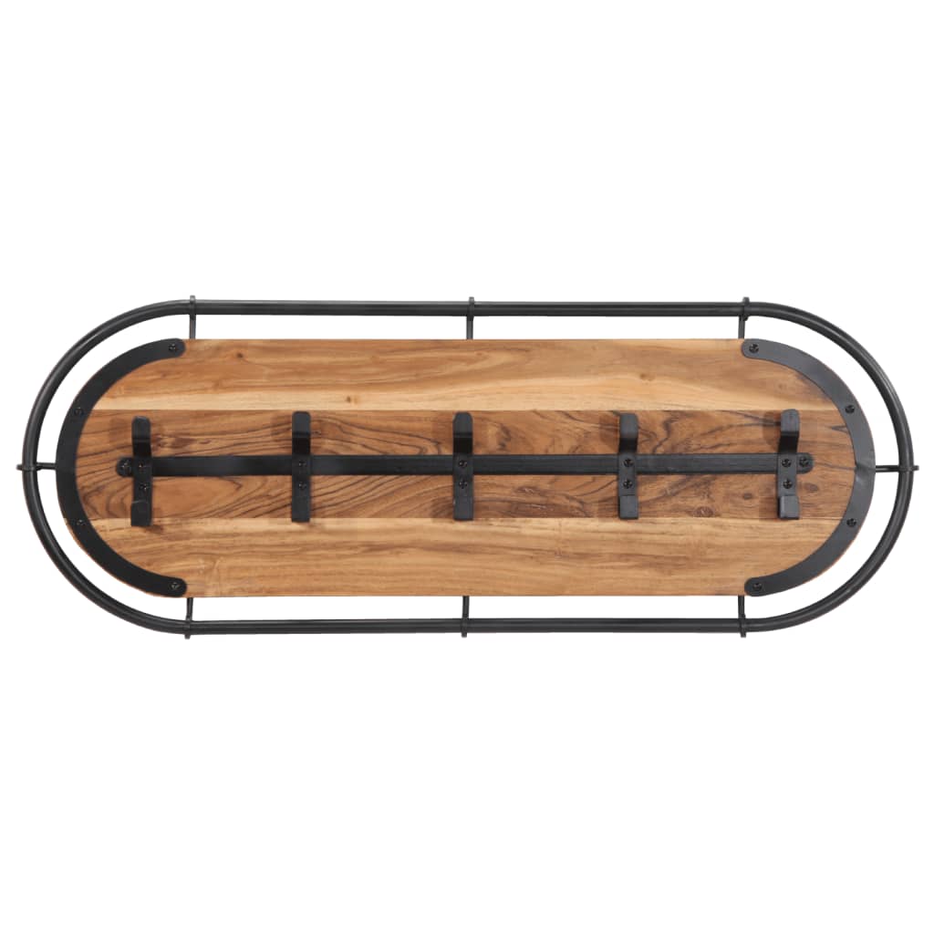 vidaXL Porte-manteau mural avec 5 crochets bois massif d'acacia