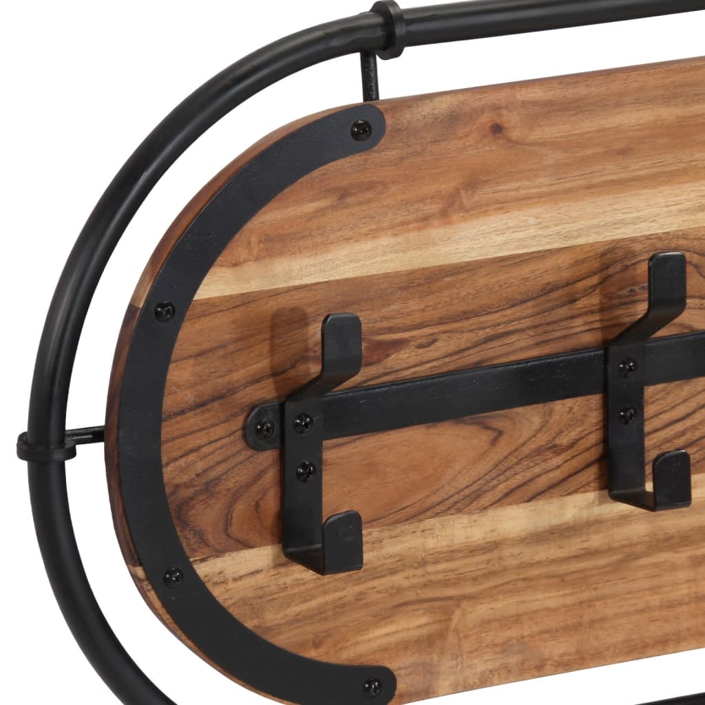 vidaXL Porte-manteau mural avec 5 crochets bois massif d'acacia