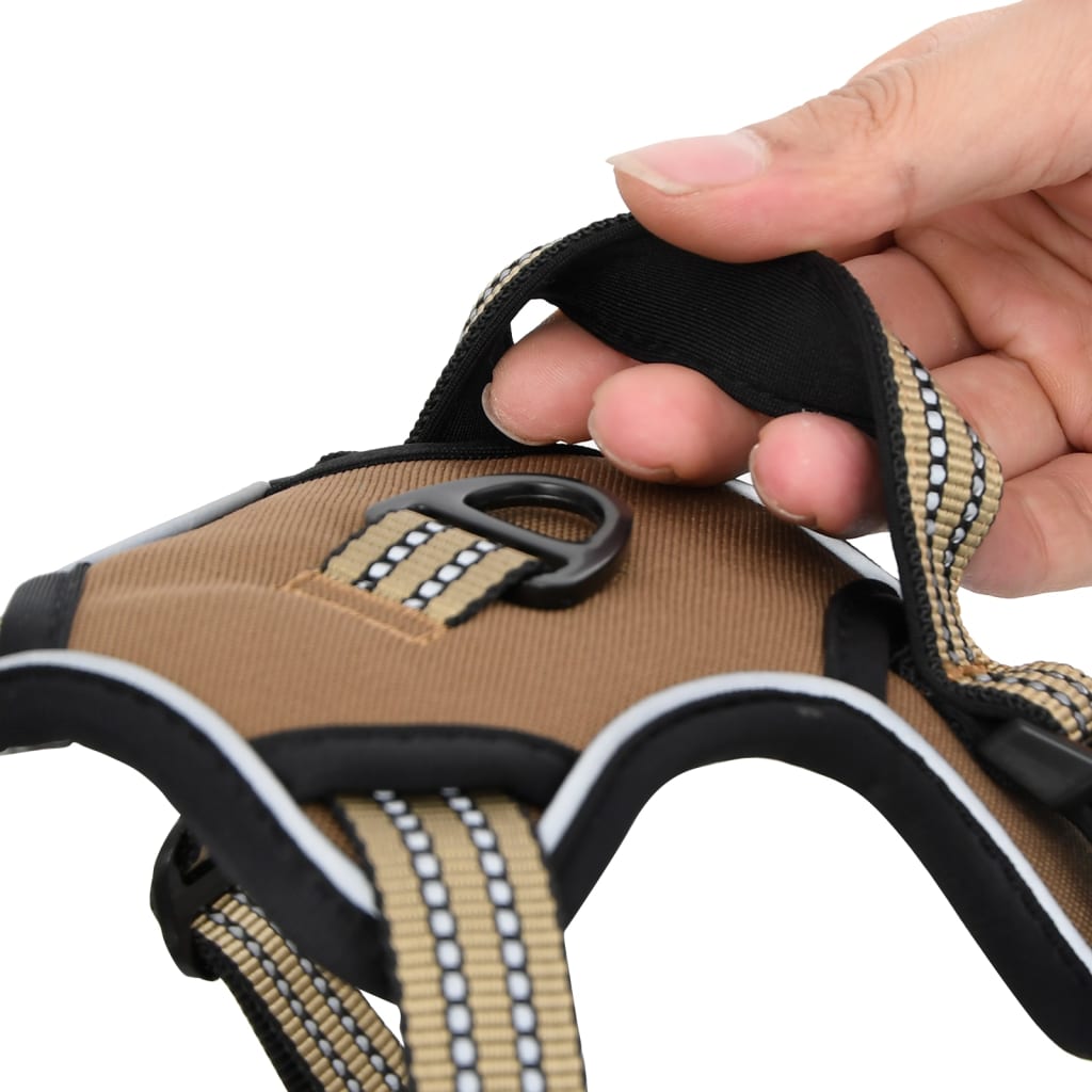 vidaXL Harnais pour chien et bandes réfléchissantes réglables marron S