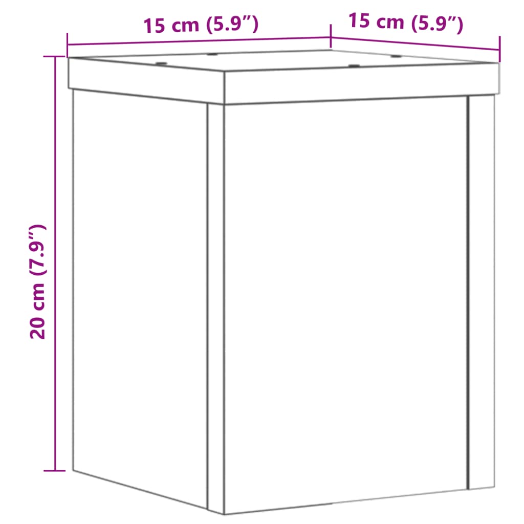 vidaXL Supports pour plantes 2 pcs sonoma gris bois d'ingénierie
