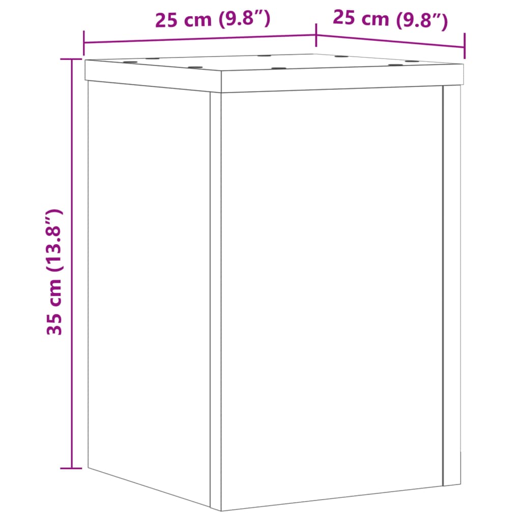 vidaXL Supports pour plantes 2 pcs chêne sonoma bois d'ingénierie
