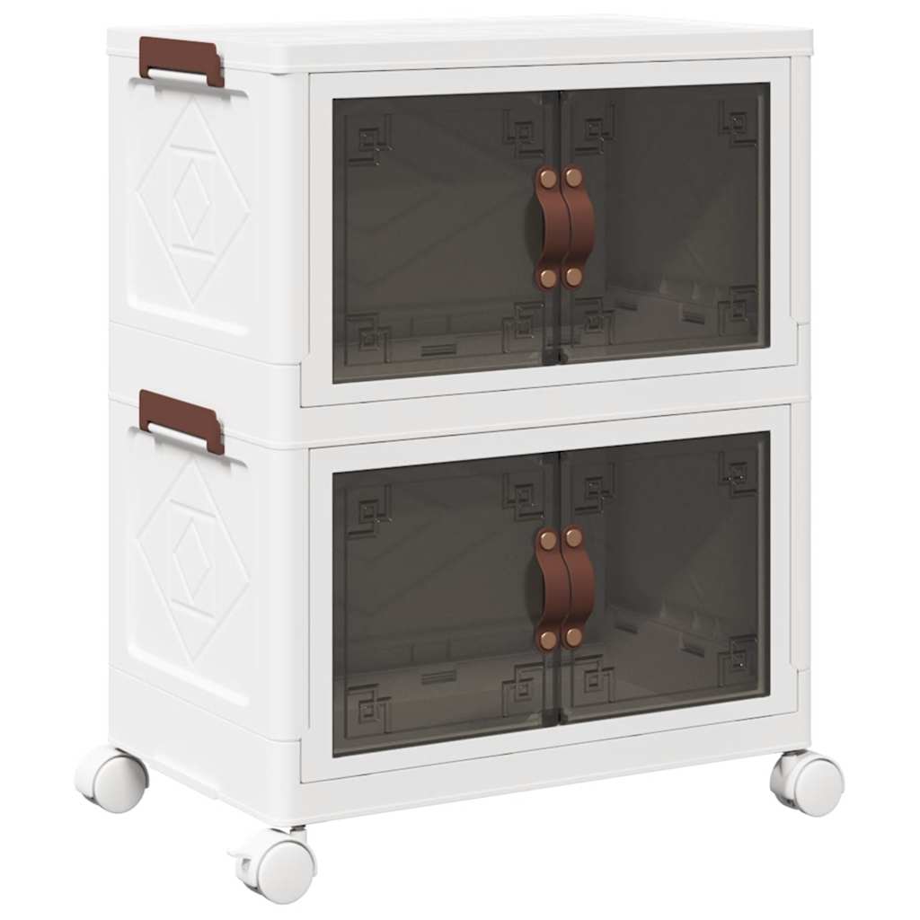 vidaXL Boîte de rangement empilable avec roues à 2 niveaux 28 L