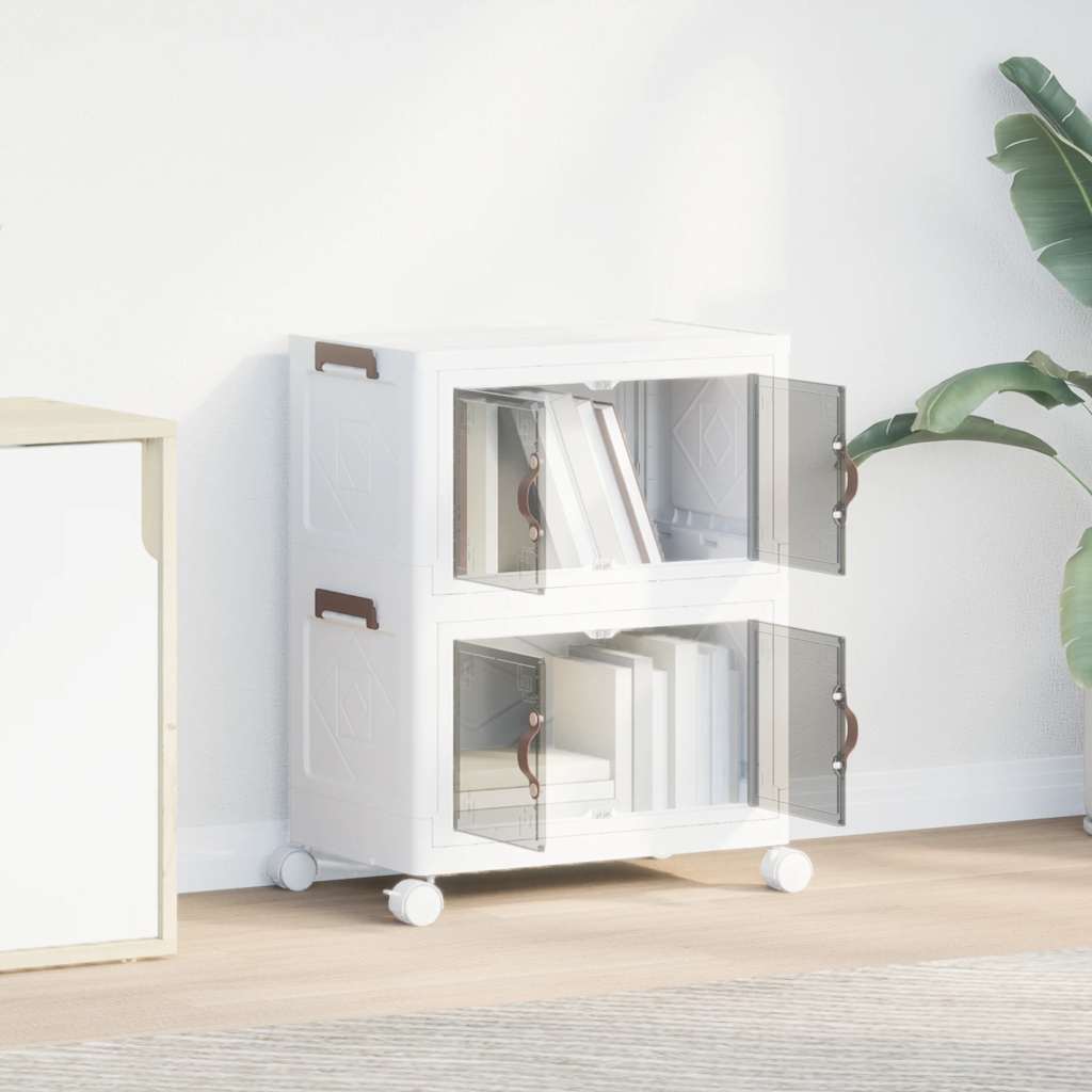 vidaXL Boîte de rangement empilable avec roues à 2 niveaux 28 L