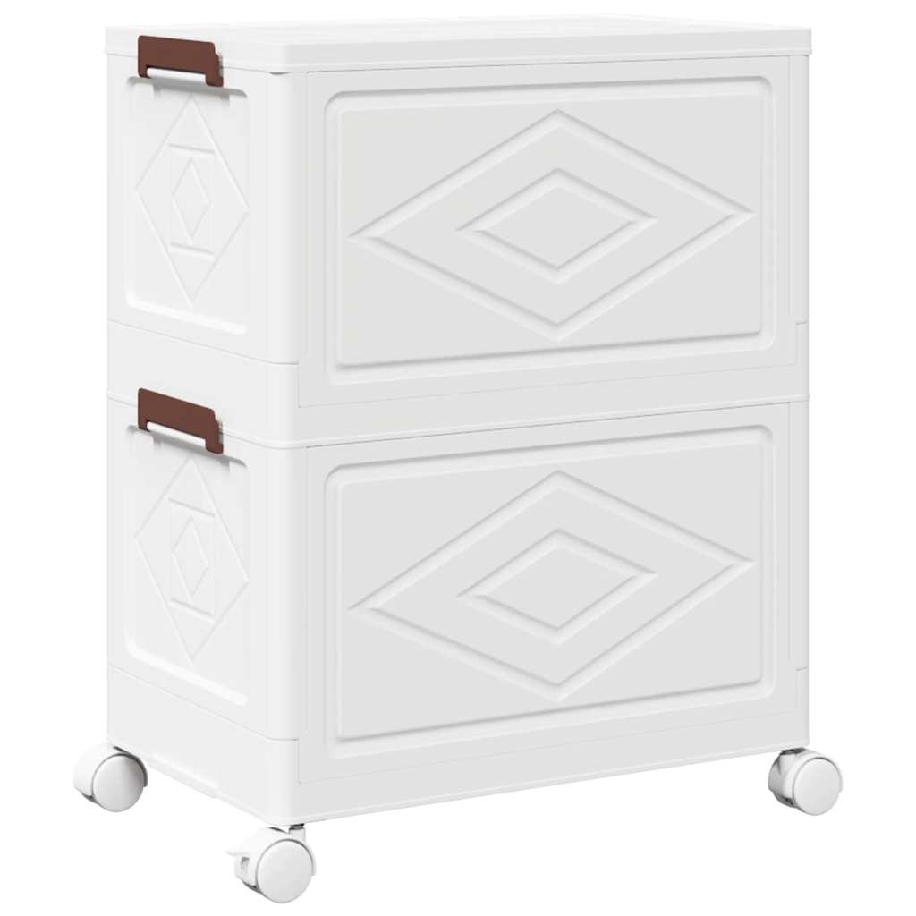 vidaXL Boîte de rangement empilable avec roues à 2 niveaux 28 L
